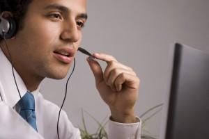 good service man on headset