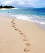 footprints in sand & ocean, Total Bliss